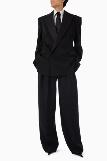 Wide-leg Pants in Grain de Poudre