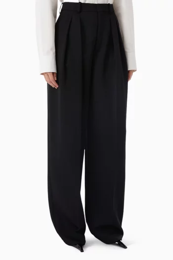 Wide-leg Pants in Grain de Poudre