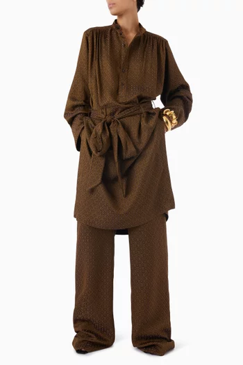 Medallion Wide-leg Pants in Jacquard