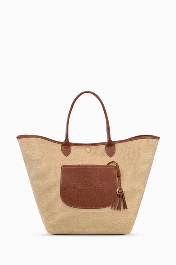 Large Le Pliage Collection Basket Bag in Canvas