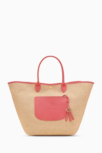 Large Le Pliage Collection Basket Bag in Canvas