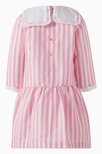 Aranda Striped Dress in Linen-blend