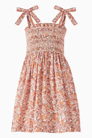 Floral Evelia Hand-Smocked Dress