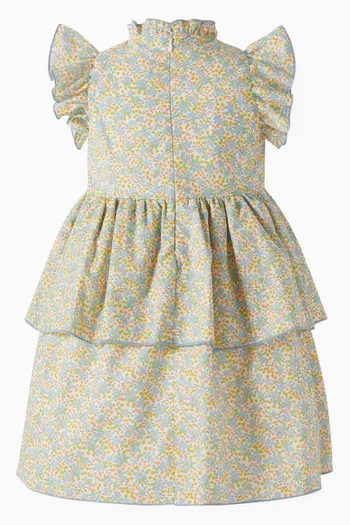 Florencia Floral-print Tiered Dress in Cotton