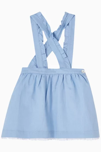 Agata Pinafore Dress in Cotton-linen