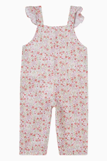Nova Floral-print Dungarees in Cotton-poplin