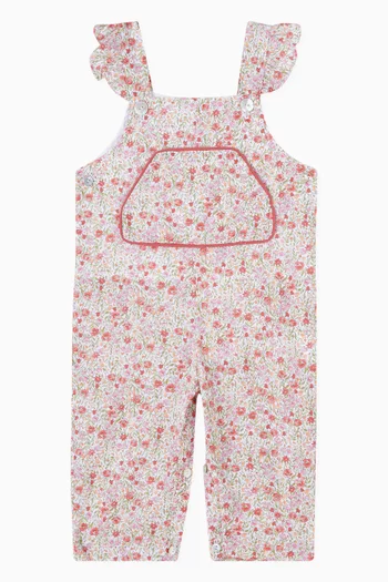 Nova Floral-print Dungarees in Cotton-poplin