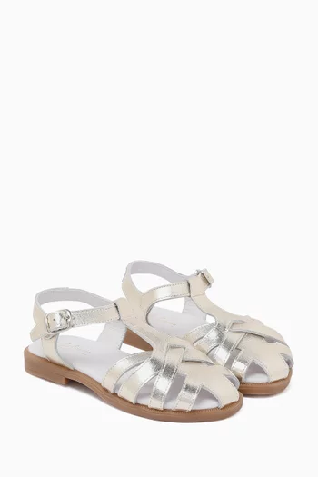 Sofia Sandals in Metallic Leather
