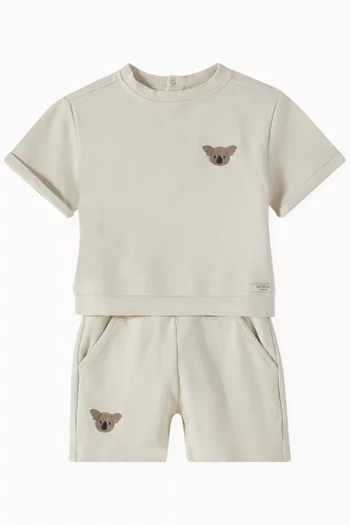 Ithri Koala-embroidered Sweatshorts in Organic Cotton