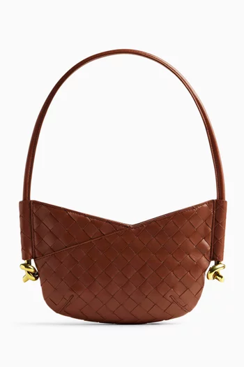 Baby Solstice Shoulder Bag in Intrecciato Leather