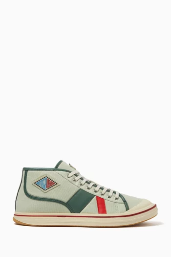 Eliot Mid-top Sneakers in Canvas & Leather