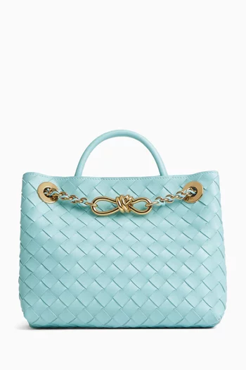 Small Andiamo Chain Top-handle Bag in Intrecciato Leather