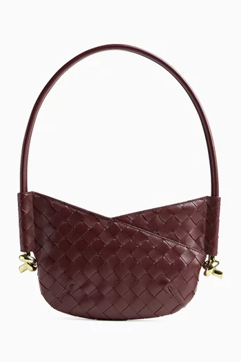 Baby Solstice Shoulder Bag in Intrecciato Leather