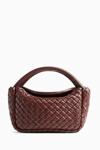 Small Cobble Top-handle Bag in Intrecciato Leather