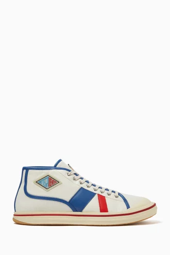 Eliot Mid-top Sneakers in Canvas & Leather