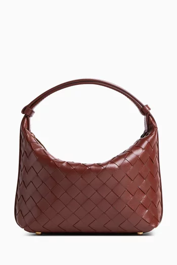 Mini Wallace Shoulder Bag in Intrecciato Leather