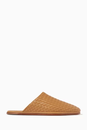 Sunday Slippers in Intrecciato Leather