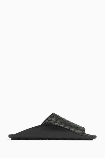 Wave Mule Sandals in Intrecciato Leather