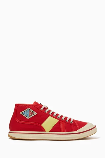 Eliot Mid-top Sneakers in Canvas & Leather