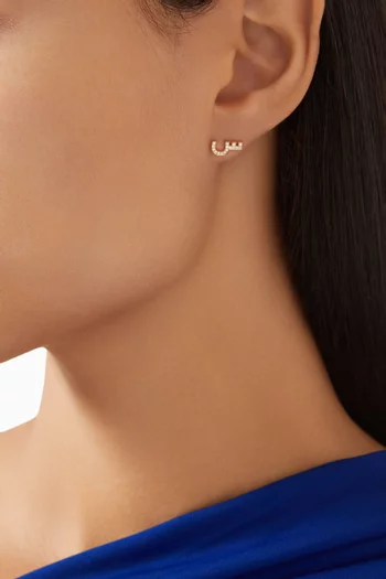 Arabic Initial Letter 'S' Single Stud Earring in 18kt Gold