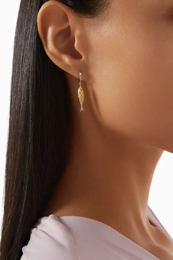 Huwaita Single Diamond Earring in 18kt Yellow Gold