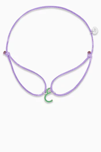 Arabic Initial Letter '3ein' Thread Bracelet in 18kt White Gold