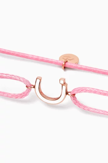 Arabic Initial Letter 'N' Thread Bracelet in 18kt White Gold