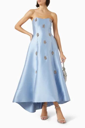Aurelia Embellished Strapless Gown in Mikado