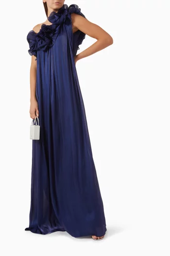 Mariya One-shoulder Gown in Lurex Georgette