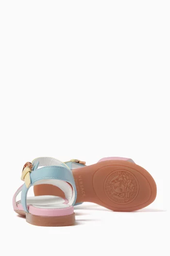 Colour-block Sandals in Leather