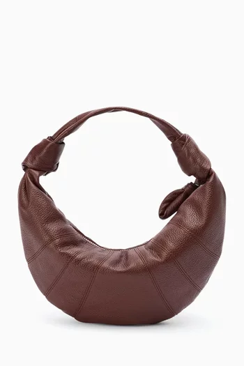Mini Fortune Croissant Shoulder Bag in Leather