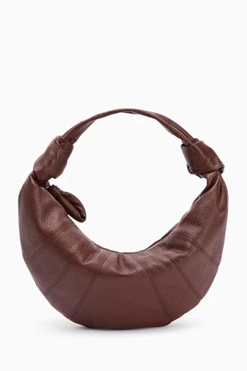 Mini Fortune Croissant Shoulder Bag in Leather
