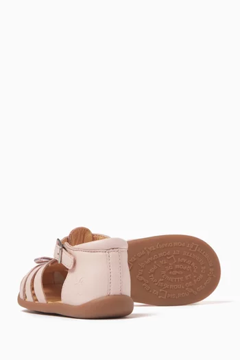 صندل بتصميم مفتوح جلد