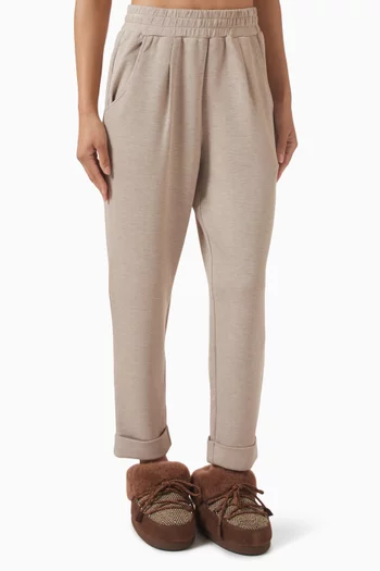 بنطال بقصة بتصميم ملفوف وحواف مطوية بطول 25‏ بوصة قماش دابل سوفت