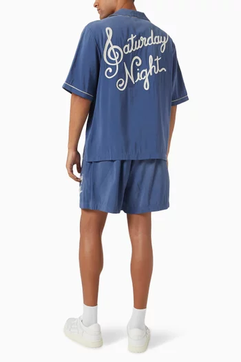 Saturday Night Camp Shirt in Cupro