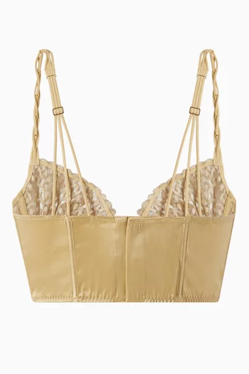 Silver Park Wire Bustier Bra in Silk Satin