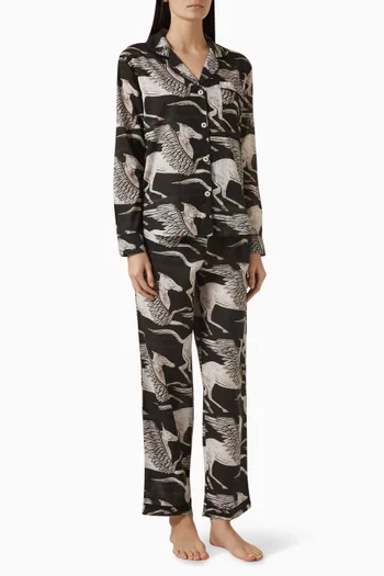Pegasus Pyjama Pants Set in Cotton Voile