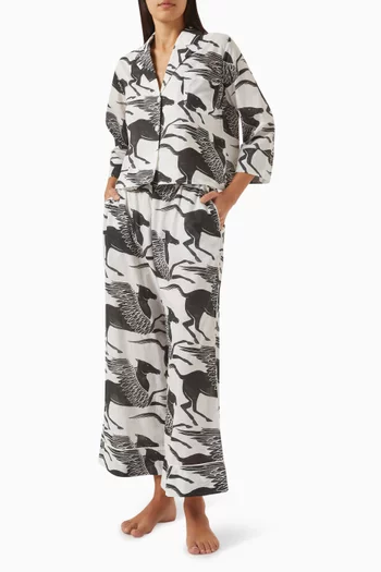 Pegasus Pyjama Pants Set in Cotton Voile