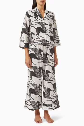 Pegasus Pyjama Pants Set in Cotton Voile
