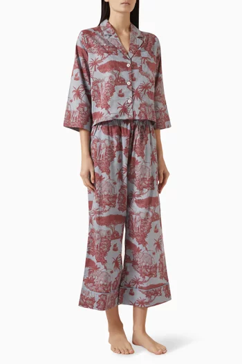 Pegasus Pyjama Pants Set in Cotton Voile