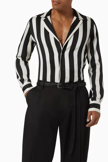 Woven Belt in Leather