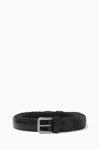 Woven Belt in Leather