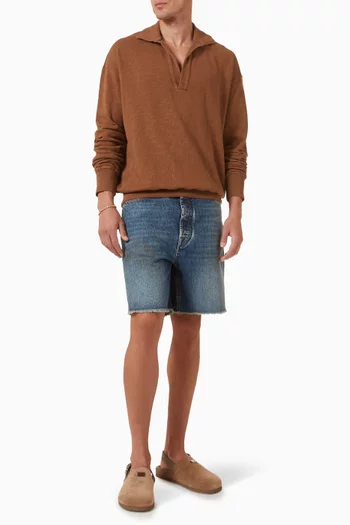 Tapered Oversized Polo Shirt in Organic-cotton
