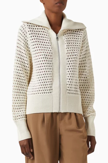 Eloise Zip-through Sweater in Cotton Knit