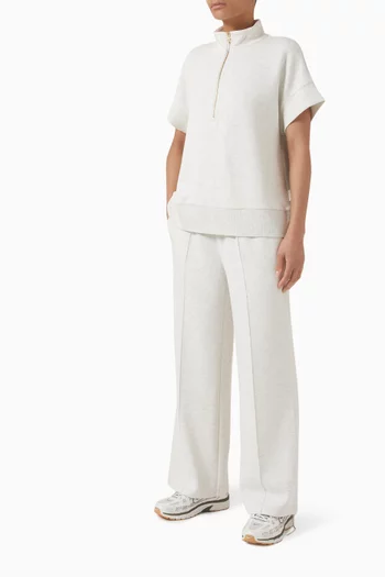 بنطال بقصة ساق واسعة 28‏ بوصة قماش دابل سوفت