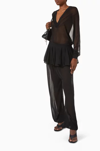 Peplum Pants in Viscose-knit