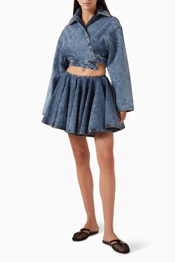 Spiral Cropped Jacket in Denim