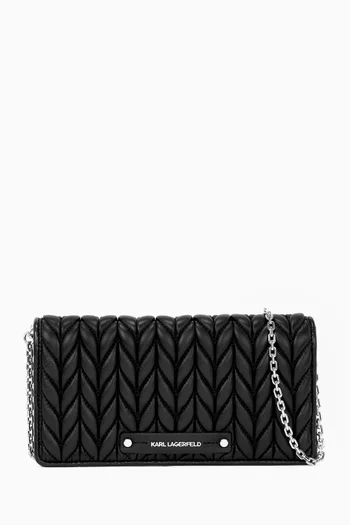 K/Weave Crossbody Wallet in Leather