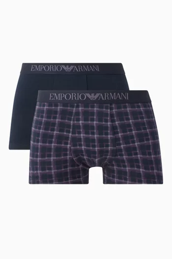 Logo Boxer Briefs in Stretch Cotton, Set of 2