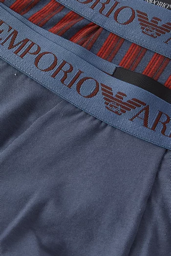 Logo Boxer Briefs in Stretch Cotton, Set of 2
